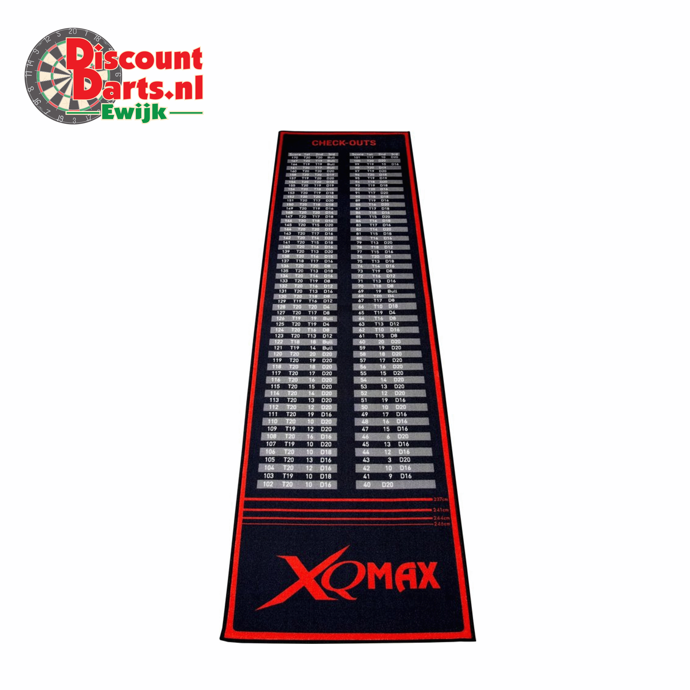 Dart Mat | Finishes Black | Red | 80