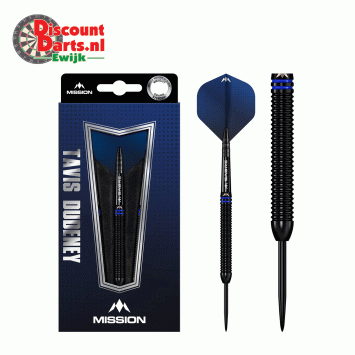 Tavis Dudeney | Darts | Steel Tip | 90% Tungsten | Black | PVD | 24 Gram 
